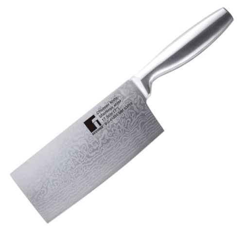 BERGNER Argent Stainless Steel 17.5 cm (7") Chopper Knife for Kitchen or Restaurant, Knife for Multipurpose Use, Hollow Handle with Superior Strength for Grip, Damascus Design